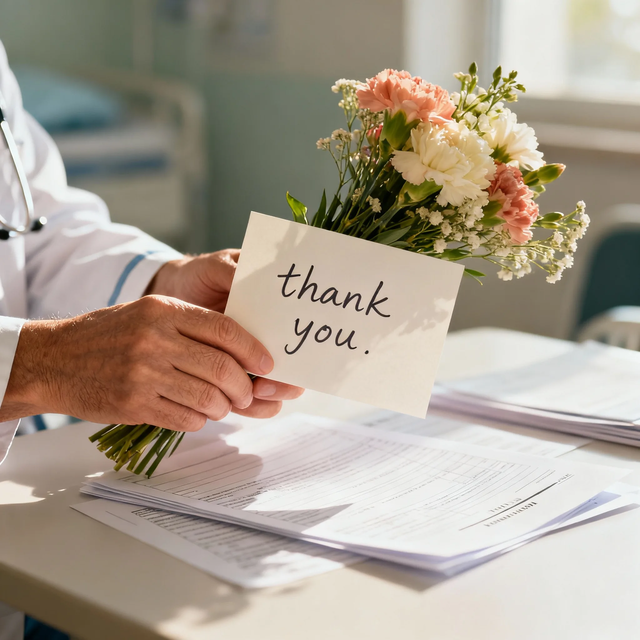 Patient sharing diagnostic imaging experience at hospital